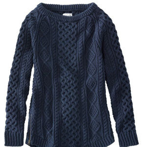 LL Bean Fisherman's Sweater Tunic Large